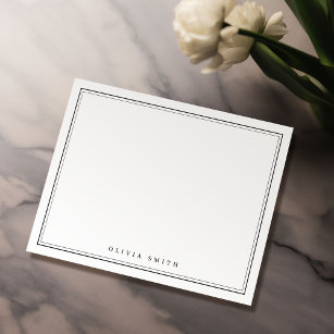 Elegant borders minimalist personalised Stationery Card
