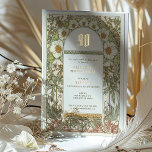 Elegant Botanical 90th Birthday Party Foil<br><div class="desc">Celebrate a 90th birthday with this elegant botanical party invitation. The design features intricate floral and foliage motifs in soft green, yellow, and gold tones, beautifully enhanced with luxurious gold foil accents. The detailed artwork, coupled with classic fonts, creates a sophisticated and timeless look, perfect for honouring such a significant...</div>