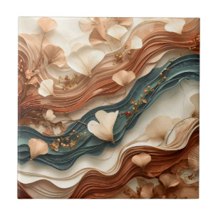 ✨Elegant Botanical Abstract Paper Layer Art✨ Tile