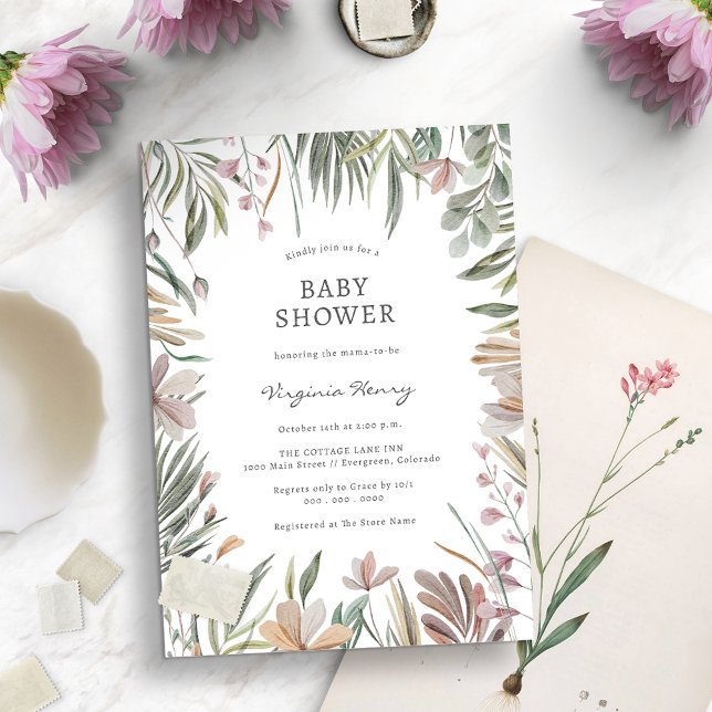 Elegant Botanical Baby Shower Invitation (Creator Uploaded)