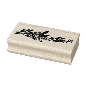 Elegant Botanical Berry Christmas Rubber Stamp