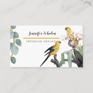 Elegant Botanical Birds Custom Business Card