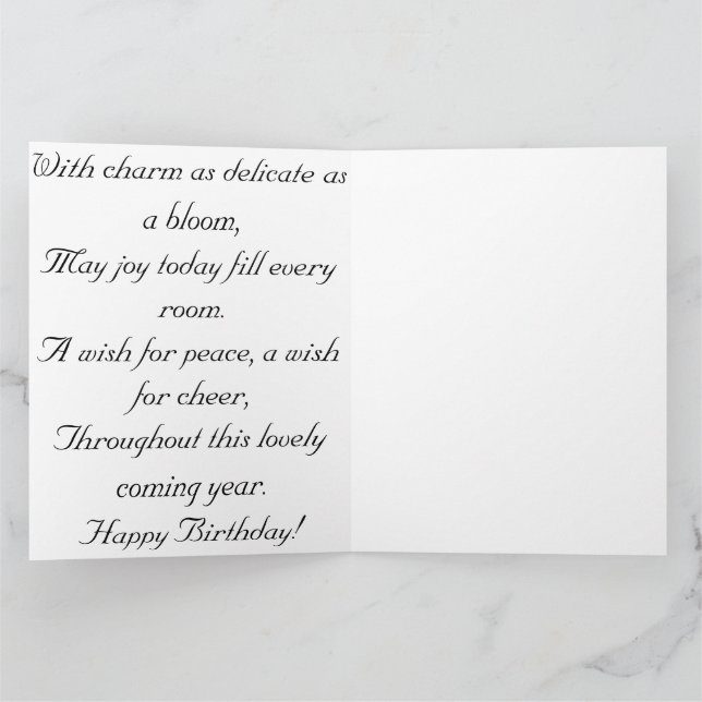 Elegant Botanical Birthday Card (Inside)