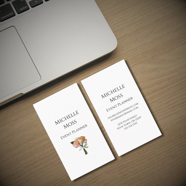 Elegant Botanical Blush Roses Floral Professional Business Card (Creator Uploaded)