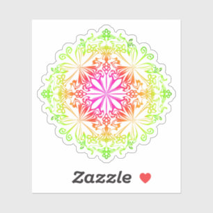 Elegant botanical boho colourful mandala 