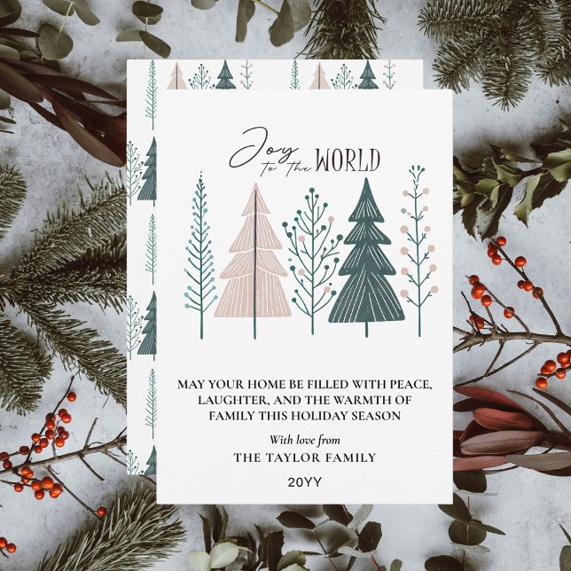 Elegant Botanical Boho Joy Christmas Tree Holiday Card (Elegant Botanical Boho Joy Christmas Tree Holiday Card
)