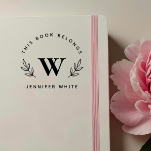 Elegant & Botanical Books "From The Library Of Self-inking Stamp