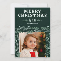 Elegant Botanical Border Cardinal Christmas