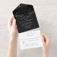 Elegant Botanical Branch Real Foil Wedding