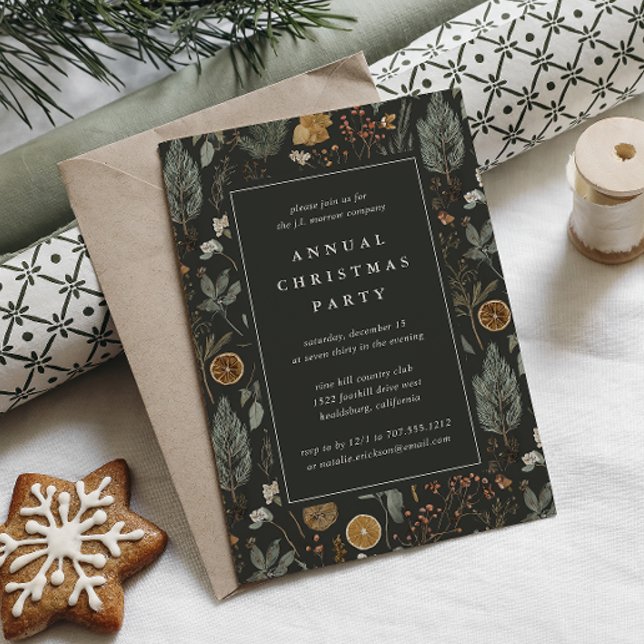 Elegant Botanical Business Holiday Party Invitation (Creator Uploaded)