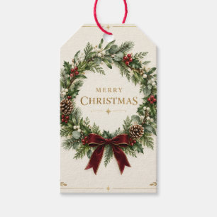 Elegant Botanical Christmas, Vintage Greenery Gift Tags