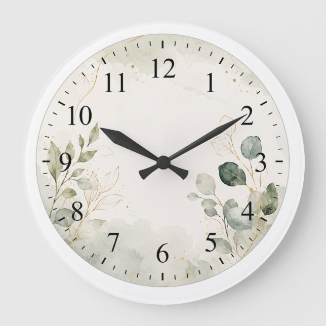 Elegant Botanical Clock Face (Front)