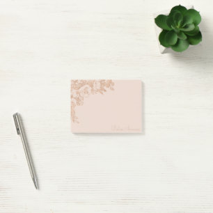 Elegant Botanical Copper Rose Gold Floral Custom Post-it Notes