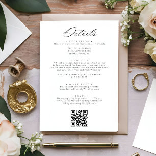 Elegant botanical crest monogram wedding Details Enclosure Card