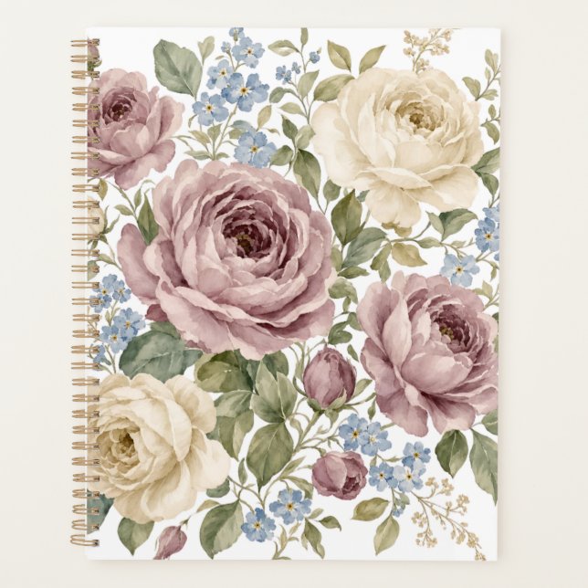 Elegant Botanical "Daily Planner" Planner (Front)