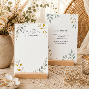 Elegant Botanical Earring Display Card