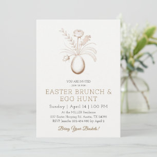 Elegant Botanical Easter Brunch Invitation Card