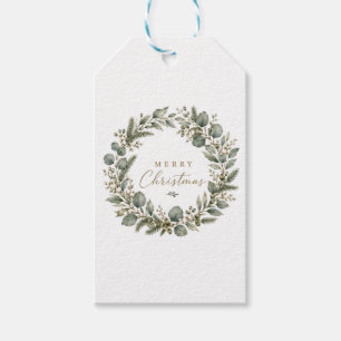 Elegant Botanical Eucalyptus Christmas Gift tags