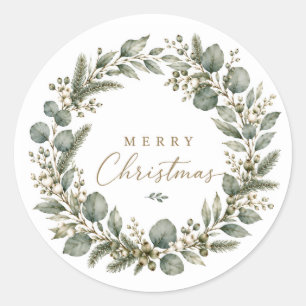 Elegant Botanical Eucalyptus Christmas stickers