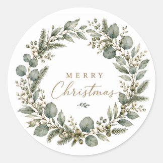 Elegant Botanical Eucalyptus Christmas stickers