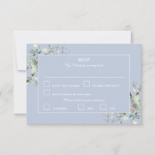 Elegant Botanical Eucalyptus Greenery, Hydrangea  RSVP Card