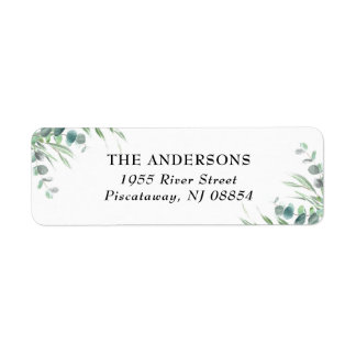 Elegant Botanical Eucalyptus Greenery Name Script 
