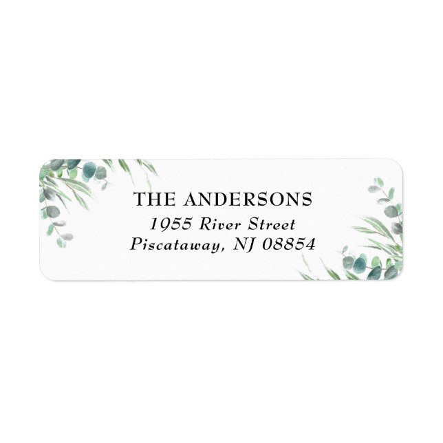 Elegant Botanical Eucalyptus Greenery Name Script  (Front)