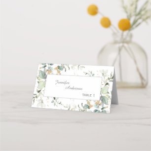Elegant Botanical Eucalyptus Greenery Place Card
