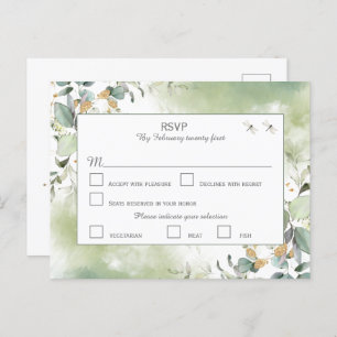 Elegant Botanical Eucalyptus Greenery RSVP Postcard