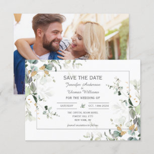 Elegant Botanical Eucalyptus Greenery Save The Date
