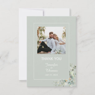 Elegant Botanical Eucalyptus Greenery Succulent  Thank You Card