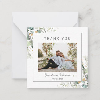 Elegant Botanical Eucalyptus Greenery Thank You  Card