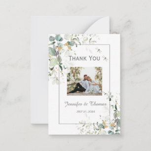 Elegant Botanical Eucalyptus Greenery Thank You   Card