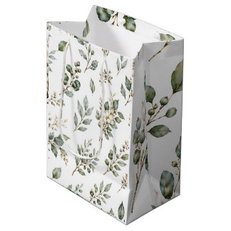 Elegant Botanical Eucalyptus Medium Gift Bag