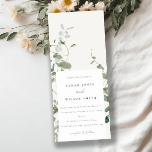 Elegant Botanical Eucalyptus Watercolor Wedding Invitation