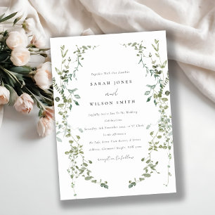 Elegant Botanical Eucalyptus Watercolor Wedding Invitation