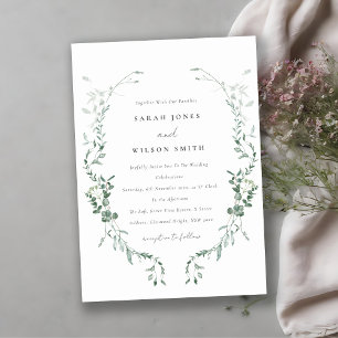 Elegant Botanical Eucalyptus Watercolor Wedding Invitation