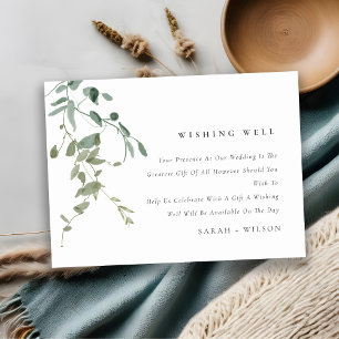 Elegant Botanical Eucalyptus Wedding Wishing Well Enclosure Card