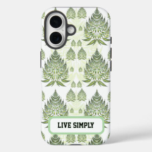 Elegant Botanical Fern Leaf Seamless Pattern iPhone 16 Case