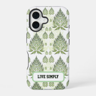 Elegant Botanical Fern Leaf Seamless Pattern iPhone 16 Case