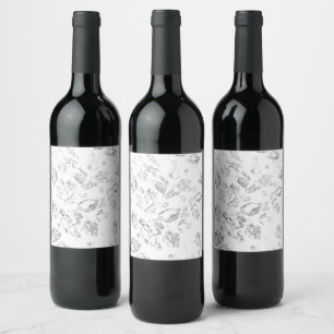 Elegant Botanical File Folder Set Wine Label