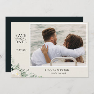 Elegant Botanical Flat Save The Date Card