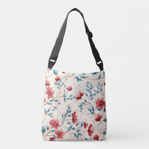 Elegant Botanical Floral Branch Crossbody Bag