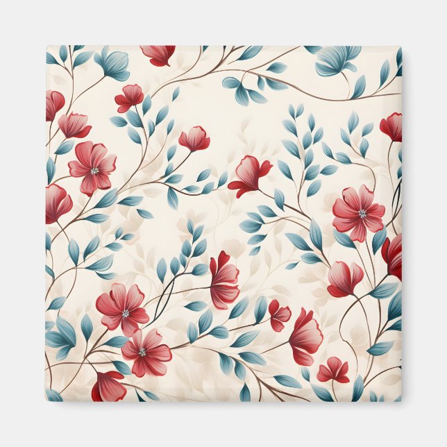 Elegant Botanical Floral Branch Magnet (Front)