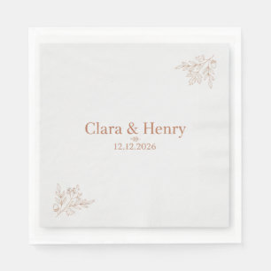 Elegant Botanical Floral Bridal Shower Personalise Napkin