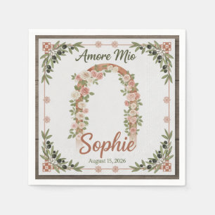 Elegant Botanical Floral Bridal Shower Personalise Napkin