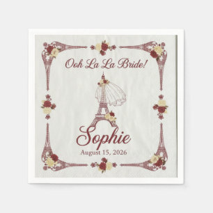 Elegant Botanical Floral Bridal Shower Personalise Napkin