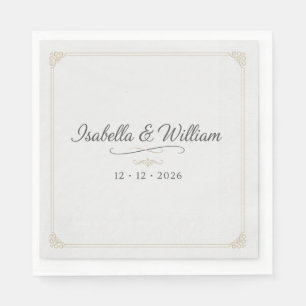 Elegant Botanical Floral Bridal Shower Personalise Napkin