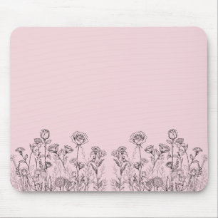 Elegant Botanical Floral Design Mouse Pad