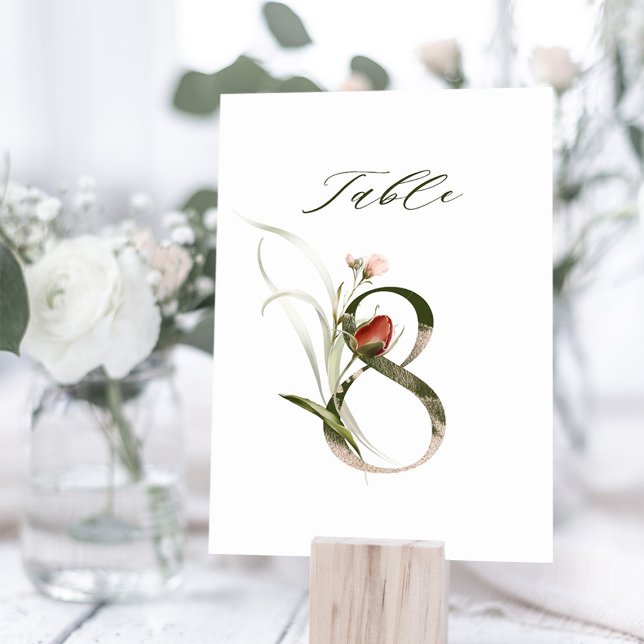 Elegant Botanical Floral Number 8,  Table Number (Creator Uploaded)